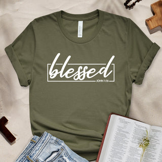 Blessed 1st John Print Shirt