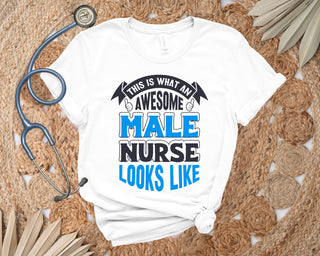 Awesome Male Nurse Print Shirt 